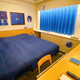 The Kyoto hotel room has 8-bit images on the walls.
